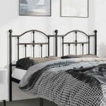 vidaXL Tăblie de pat metalică, negru, 150 cm