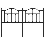 vidaXL Tăblie de pat metalică, negru, 150 cm