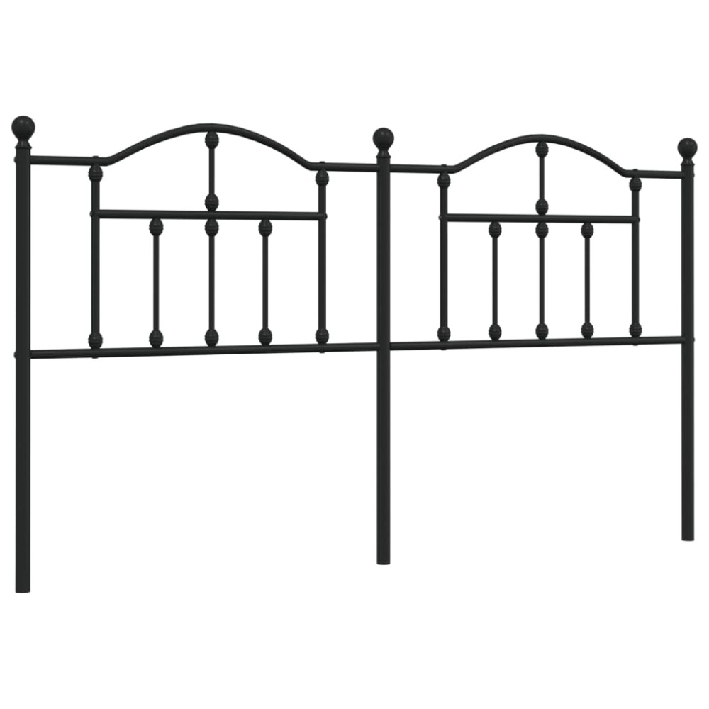 vidaXL Tăblie de pat metalică, negru, 160 cm