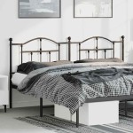 vidaXL Tăblie de pat metalică, negru, 180 cm