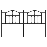 vidaXL Tăblie de pat metalică, negru, 180 cm