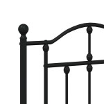 vidaXL Tăblie de pat metalică, negru, 180 cm