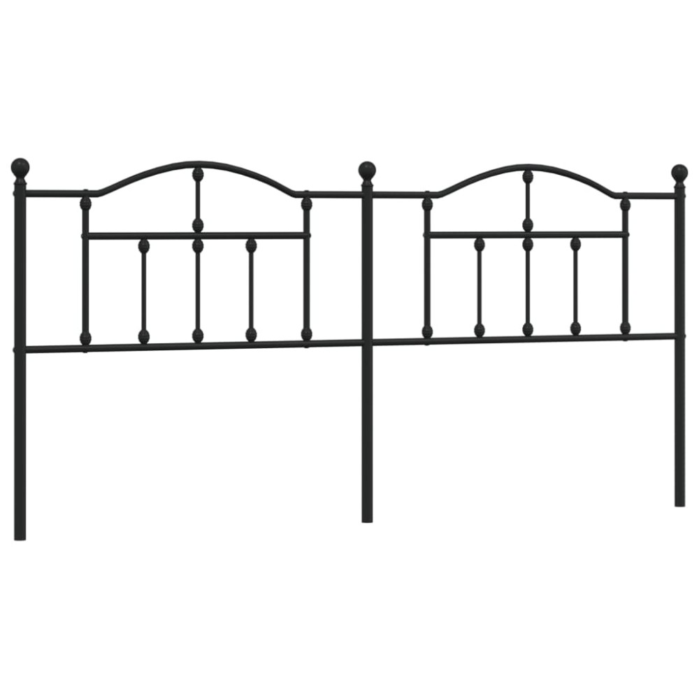 vidaXL Tăblie de pat metalică, negru, 200 cm