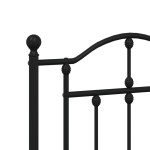vidaXL Tăblie de pat metalică, negru, 200 cm