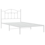 vidaXL Cadru de pat din metal cu tăblie, alb, 100x200 cm