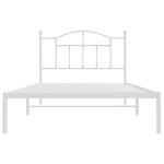 vidaXL Cadru de pat din metal cu tăblie, alb, 100x200 cm