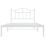 vidaXL Cadru de pat din metal cu tăblie, alb, 107x203 cm