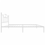 vidaXL Cadru de pat din metal cu tăblie, alb, 107x203 cm