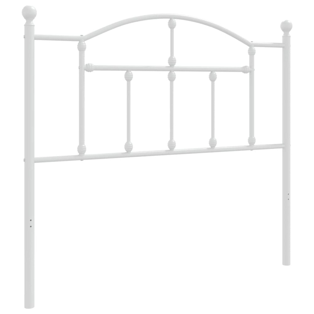 vidaXL Tăblie de pat metalică, alb, 100 cm