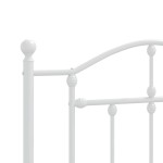 vidaXL Tăblie de pat metalică, alb, 100 cm