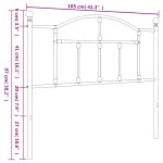 vidaXL Tăblie de pat metalică, alb, 100 cm