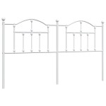 vidaXL Tăblie de pat metalică, alb, 160 cm