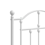 vidaXL Tăblie de pat metalică, alb, 160 cm