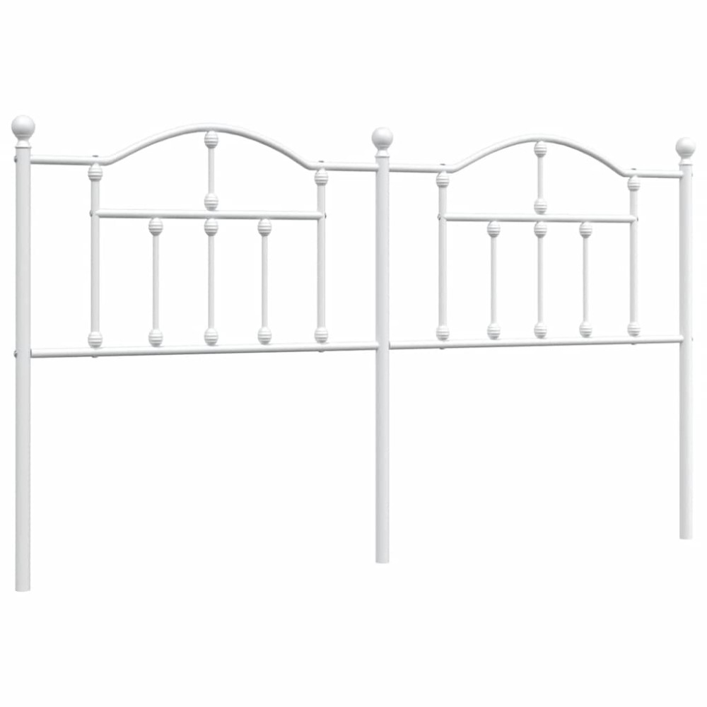 vidaXL Tăblie de pat metalică, alb, 180 cm
