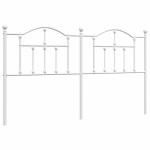 vidaXL Tăblie de pat metalică, alb, 180 cm