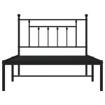 vidaXL Cadru de pat din metal cu tăblie, negru, 100x200 cm