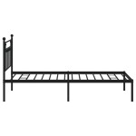 vidaXL Cadru de pat din metal cu tăblie, negru, 107x203 cm