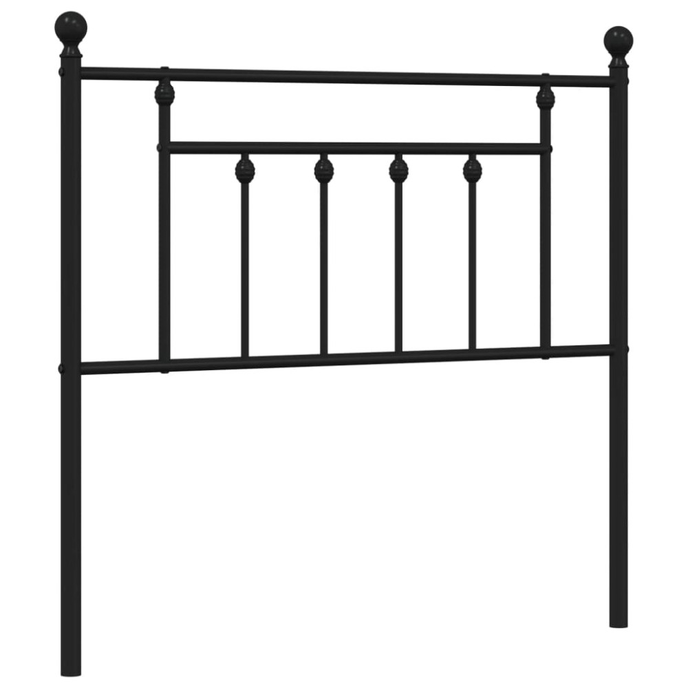 vidaXL Tăblie de pat metalică, negru, 90 cm