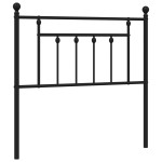 vidaXL Tăblie de pat metalică, negru, 90 cm