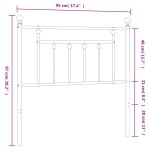 vidaXL Tăblie de pat metalică, negru, 90 cm