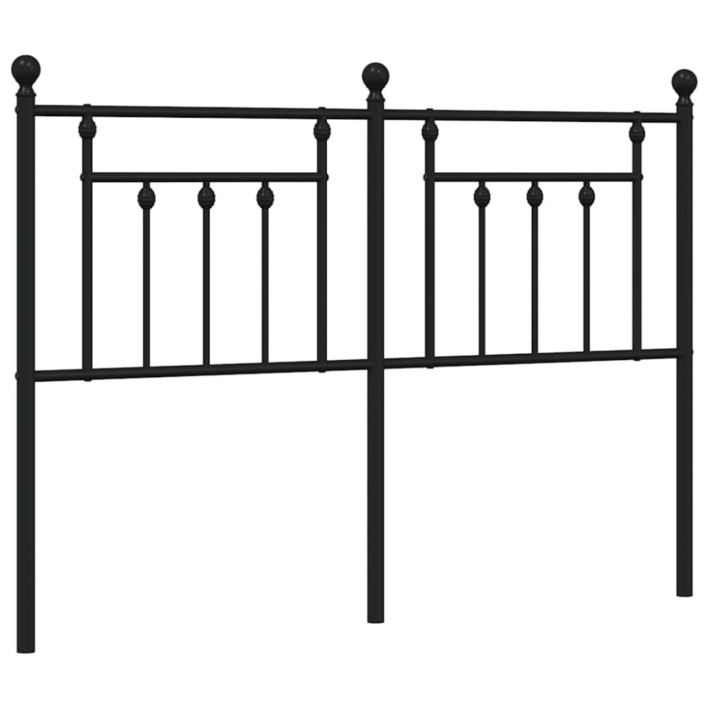 vidaXL Tăblie de pat metalică, negru, 150 cm