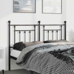 vidaXL Tăblie de pat metalică, negru, 150 cm vidaXL Tăblie de pat metalică, negru, 150 cm