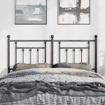 vidaXL Tăblie de pat metalică, negru, 150 cm vidaXL Tăblie de pat metalică, negru, 150 cm