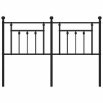 vidaXL Tăblie de pat metalică, negru, 150 cm vidaXL Tăblie de pat metalică, negru, 150 cm