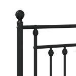 vidaXL Tăblie de pat metalică, negru, 160 cm