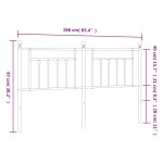 vidaXL Tăblie de pat metalică, negru, 160 cm