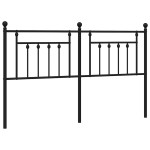 vidaXL Tăblie de pat metalică, negru, 180 cm