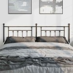 vidaXL Tăblie de pat metalică, negru, 180 cm