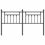 vidaXL Tăblie de pat metalică, negru, 180 cm