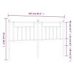 vidaXL Tăblie de pat metalică, negru, 180 cm