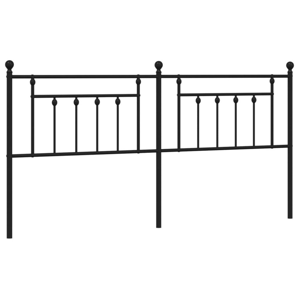 vidaXL Tăblie de pat metalică, negru, 200 cm