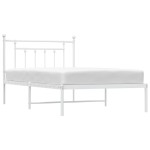 vidaXL Cadru de pat din metal cu tăblie, alb, 107x203 cm