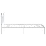 vidaXL Cadru de pat din metal cu tăblie, alb, 107x203 cm