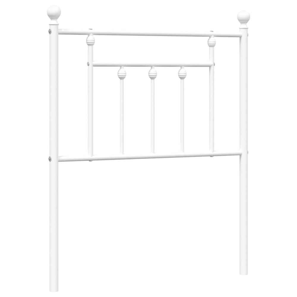 vidaXL Tăblie de pat metalică, alb, 75 cm