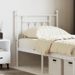 vidaXL Tăblie de pat metalică, alb, 75 cm vidaXL Tăblie de pat metalică, alb, 75 cm