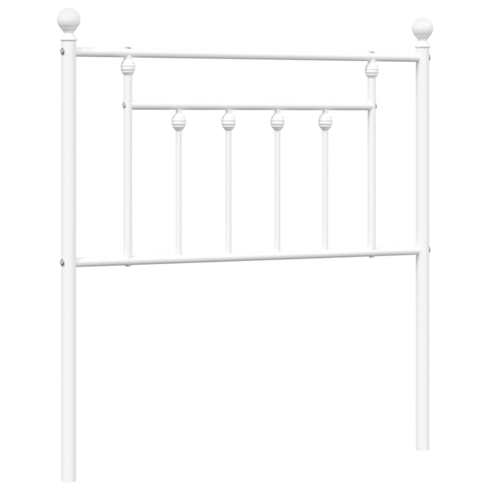 vidaXL Tăblie de pat metalică, alb, 80 cm