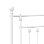vidaXL Tăblie de pat metalică, alb, 100 cm