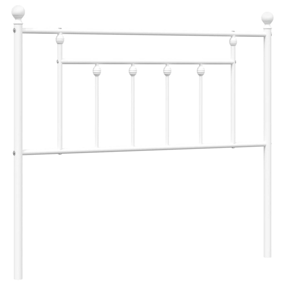 vidaXL Tăblie de pat metalică, alb, 107 cm