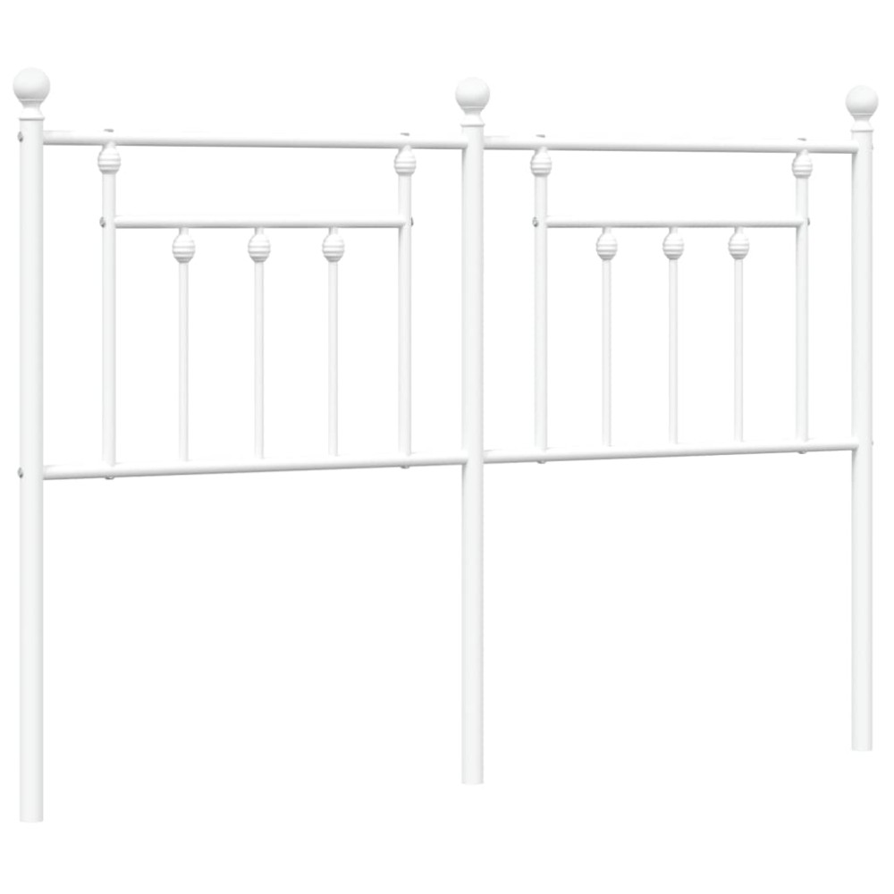 vidaXL Tăblie de pat metalică, alb, 140 cm