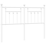 vidaXL Tăblie de pat metalică, alb, 140 cm