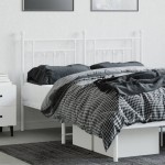vidaXL Tăblie de pat metalică, alb, 140 cm