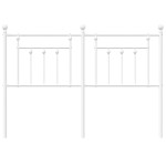 vidaXL Tăblie de pat metalică, alb, 140 cm