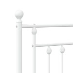 vidaXL Tăblie de pat metalică, alb, 140 cm
