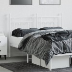 vidaXL Tăblie de pat metalică, alb, 150 cm vidaXL Tăblie de pat metalică, alb, 150 cm