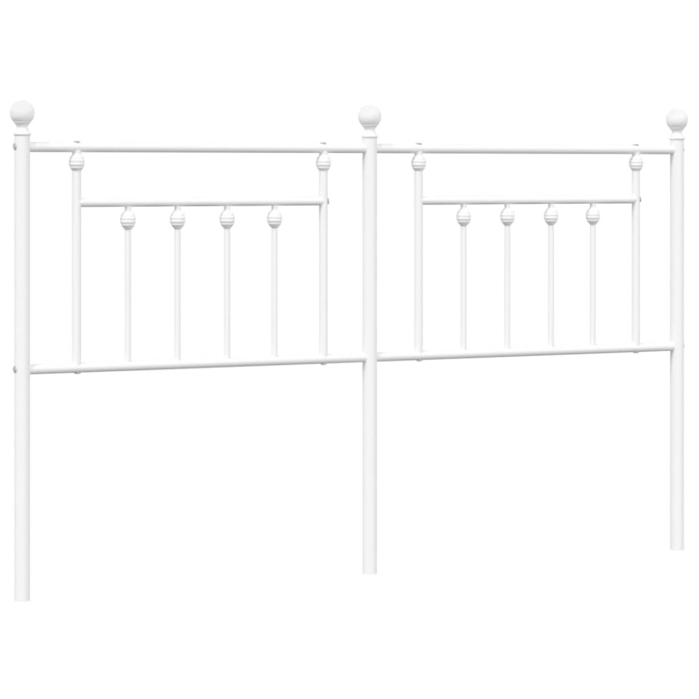 vidaXL Tăblie de pat metalică, alb, 160 cm