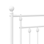 vidaXL Tăblie de pat metalică, alb, 160 cm